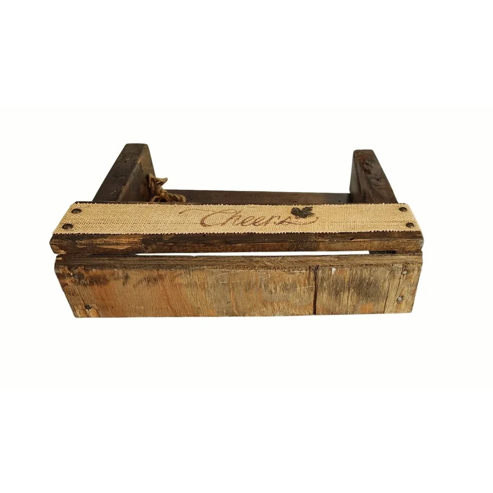 Rustic‎ Freestanding Wooden Wine Rack Wall Shelf Box Farmhouse Reclaimed Wood